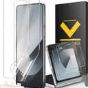 4 Pcs Screen Protector for Samsung Galaxy Z Flip 6 [Phone Case Friendly] 2 Main TPU Film + 2 Externa Tempered Glass, No Bubbles, Easy Installation with Alignment Tool, For Z Flip 6 Screen Protector