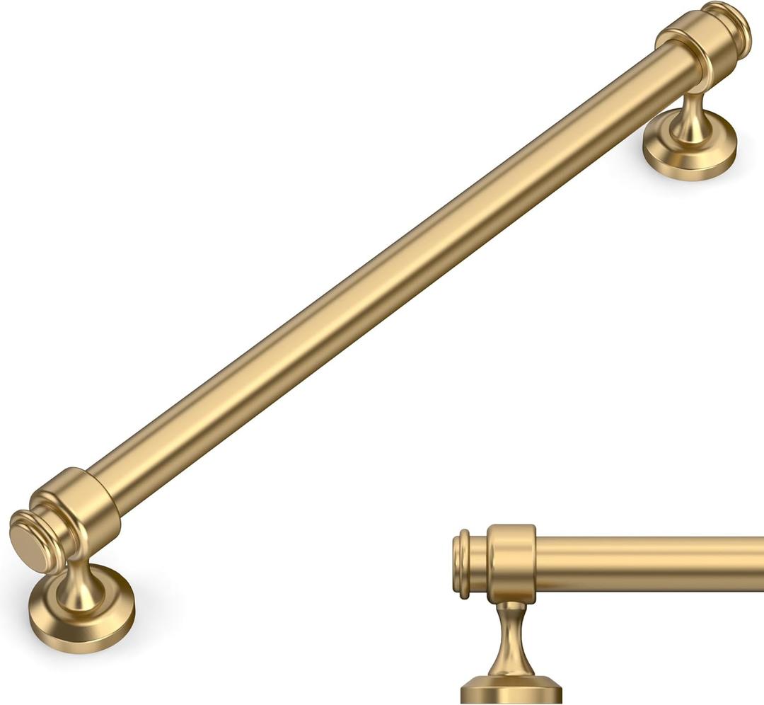 Amerdeco 10 Pack Champagne Bronze Cabinet Pulls 7.5 Inch Hole Centers Cabinet Handles for Kitchen Cabinet Hardware, for Bathroom Drawer Handles IH0007