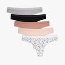 Nautica Women's Cotton Thong Underwear Set, 5-Pack M