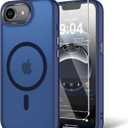 for iPhone 16E/iPhone 17E Case with Screen Protector, [Compatible with Magsafe] Ultra Slim Translucent Matte Shockproof Protection Phone Cover-Dark Blue