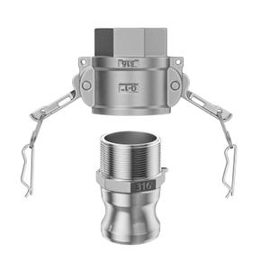 316 Stainless Steel Cam & Groove fittings，3/4" NPT Female Camlock and Male Thread Groove hose fitting，3/4 Camlock Fitting apply to Industrial and Agriculture.(Cam lock 3/4" Type D + Type F)