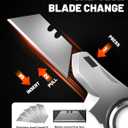 Folding Utility Knife Pocket Knife, Heavy-Duty Box Cutter with Anti Slip Finger Loop, Quick Change Blade Razor Knife, Box Cutters for Home, Office, Warehouse, Durable Razor Knife, Box Knife (Black)