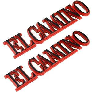 2Pcs Replacement for 1978-1987 El Camino Quarter Panel Emblem 3D Badge Nameplate Letter Replacement for El Camino (Red)