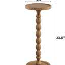 Rubber Wood Round Side Table, Solid Wood Small Drink Table for Small Spaces, Modern Accent Tables, End Tables for Living Room, Bedroom and Office (Brown, 9.4 Inch)