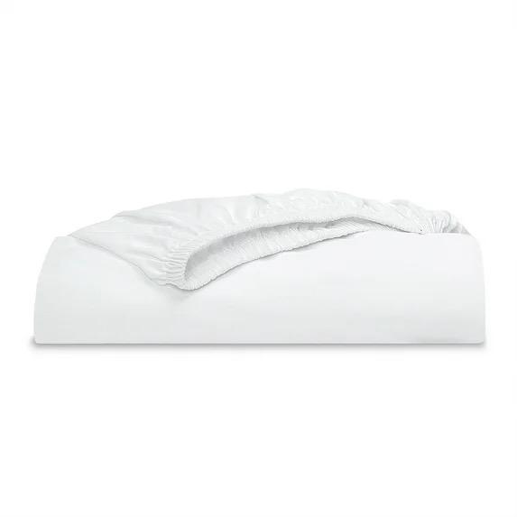 Thread Count Easy Care Percale Fitted Sheet, Arctic White, King 56" x 20"