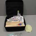 Mexican Train Dominoes Set with 8 Wooden Trays/Racks, Double 12 Dominos Travel Set with 8 Domino Tiles Holders, 91 Tiles Double 12 Colored Dominoes Game Set with Portable Case for Families Kids