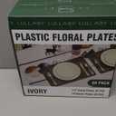 Lullaby 60PCS Ivory Scalloped Plastic Plates with Gold Rim, Disposable Elegant Plates Include 30pcs Dinner Plate 10.25", 30pcs Plastic Dessert Plate 7.5", Perfect for Wedding and Party