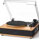 Vinyl Record Player with Built-in Speakers Bluetooth Record Player Support Bluetooth in & Out High Fidelity 3-Speed Turntable with AT-3600L Magnetic Cartridge Support RCA Output Auto Stop Walnut