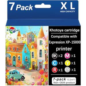 Khotoya Compatible Ink Cartridges (7-Pack) Replacement for xp8811 Printer (2 Black,1 Cyan,1 Magenta,1 Yellow,1 Red,1 Gray)