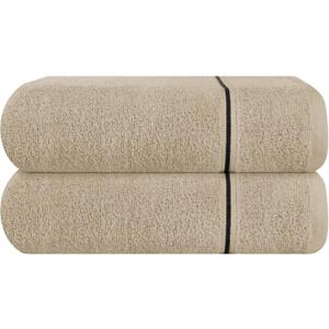 MyOwn Cotton 2 Pack Oversized Bath Towel Set 28x55 inches, Large Bath Towels, Ultra Absorbant Compact Quickdry & Lightweight Towel, Ideal for Gym Travel Camp Pool - Tan