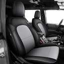 AOMSAZTO Seat Covers for Ford Bronco 4-Door 2021 2022 2023 2024 2025(Excluding Raptor) - Custom Fit Faux Leather Car Seat Cover (Full Set,Black+Gray)