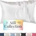Niagara 100% Mulberry Silk Pillowcase - 30 Momme Silk Pillow case for Hair and Skin - Grade 6A Silk Pillow Cases with Zipper - Soft & Cooling White Silk Pillowcase Queen Size (20"x30")