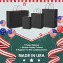 METRONIC Black Gift Bags 5.25 x 3.75 x 8 Inch 100 Pack, Small Paper Bag Bulk with Handles, Heavy Duty Shopping Bags for Party Favors, Retail, Birthday, Weddings, Takeout