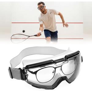 Xuhal Overglasses Protective Racquetball Eyeguard Goggles Over Glasses Squash Goggles Anti-fog Scratch Lenses Protection Eyewear Glasses for Indoor Squash