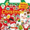 Benresive Reusable Sticker Book for Toddlers 2-4 Years, Fun Travel Stickers for Kids, Waterproof Sticker Books for Toddlers 1-3, Crafts Activities for Toddler 1-3 2-4 3-5 - Christmas