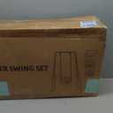 Toddler Swing with Soft Cushion, Foldable Indoor & Outdoor Baby Swing, Easy to Install & Store for Backyard Play (Black)