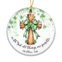 Irish Shamrock Cross Ornament – “with God All Things are Possible” Matthew 19:26, St. Patrick’s Day Christian Faith Hanging Decoration, Religious Green Clover Ornament