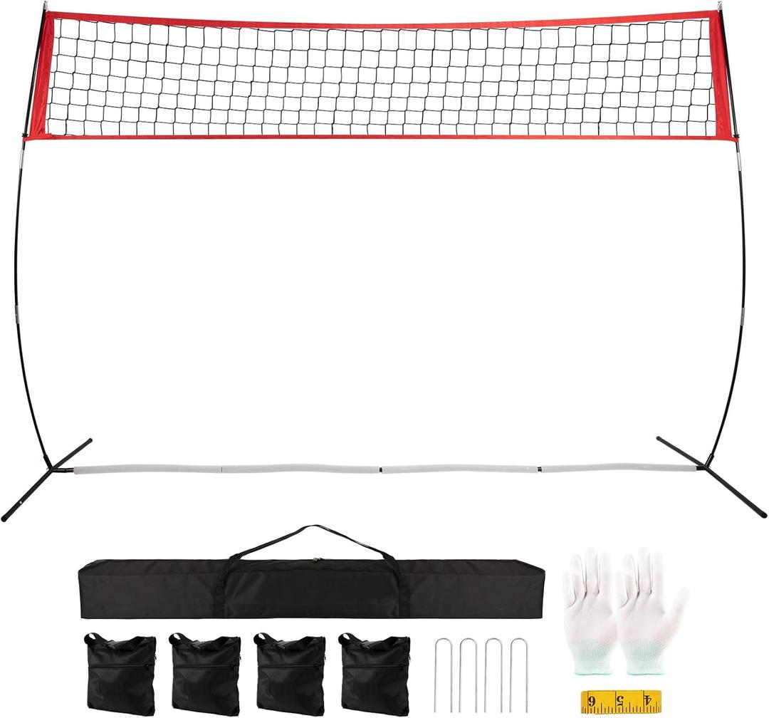 Volleyball Net for Backyard Height Adjustable,Durable Volleyball Practice Net for Serving or Hitting,Portable Volleyball Net with Carry Bag,Sandbags and Stakes for Indoor and Outdoor (12x7.9ft)