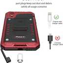 seacosmo Waterproof Case for Phone X Built in a Screen Protector, 360 Full Body Protective Cover, Military Grade Rugged Heavy Duty Shell, Shockproof Drop Resistant Defender, Red