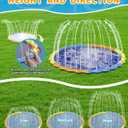 Instraella Splash Pad for Kids and Dogs, 124in Non-Slip Sprinkler Mat 0.5mm Thickened Durable and Foldable Large Pool Summer Fun Outdoor Toys for Dogs and Toddlers Age