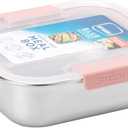 Smash Microwave Safe Stainless Steel Lunch/Sandwich/Meal Box, Pink