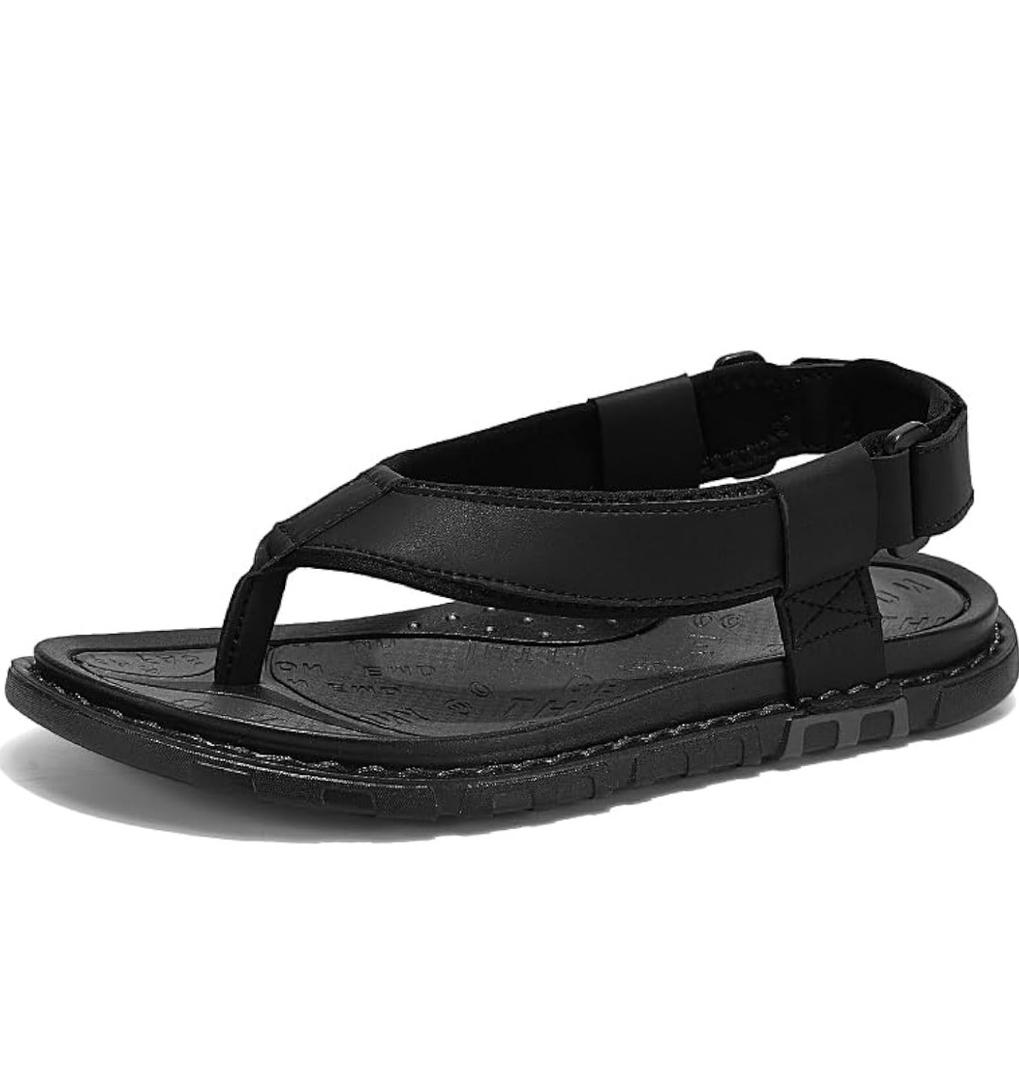 Mens Sandals Beach Flip Flop Comfort Casual Thong Hiking Water Soprt Leather Athletic Slipper 43