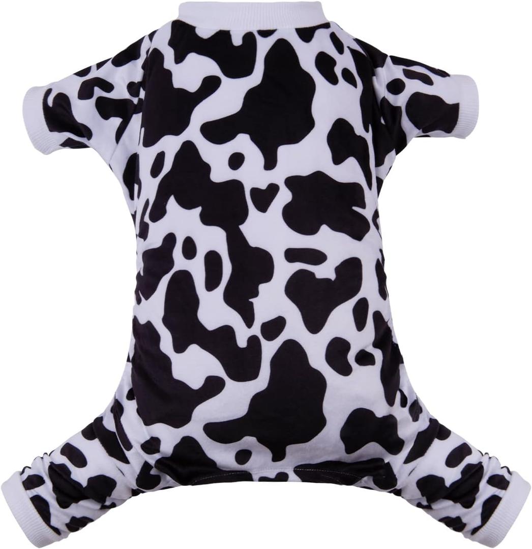 CuteBone Dog Pajamas Costumes Fleece Pet Clothes Puppy Onesie Winter Holiday Cute Cat Jammies Keep Your Pet Warm in The Cold Weather P222XL (X-Large, A07-Cow)