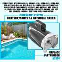 1.5 HP Pool Pump Motor B2854 Compatible with Century/Smith Pool Pump Motors, 115/230V, 3450 RPM, 8.0/16.0Amps, 56Y Frame, Square Flange Replacement Motor for Swimming Pool Pumps
