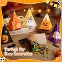Ctosree 36 Pcs Halloween Treat Boxes Cone Halloween Boo Candy Box Bulk Pumpkin Ghost 6 Patterns Goodie Cookies Snack Boxes for Kid Trick or Treat School Party Favor Supplies Decoration (Cute)