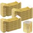 300PCS Napkin Rings, 5 x 1.5 Inch Gold Napkin Ring, Diamond Gold Napkin Rings Bulk for Table Decoration