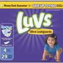Luvs Ultra Leakguards Diapers with Night Lock, Size 4 (Pack of 4)