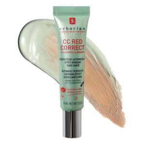 Erborian CC Red Color Correcting SPF 25 Green Pigment Cream, Neutralizes Redness, Calms Skin, Lightweight, TonePerfecting Primer, Korean Skincare