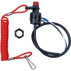 Boat Safety Kill Stop Switch Connector Lanyard Compatible for Yamaha Suzuki Honda Tohatsu Hidea