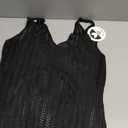 Womens Crochet Knit Sheer Beach Dresses Summer 2025 Backless V Neck Side Slit Bathing Suit Cover Up Midi Dress M