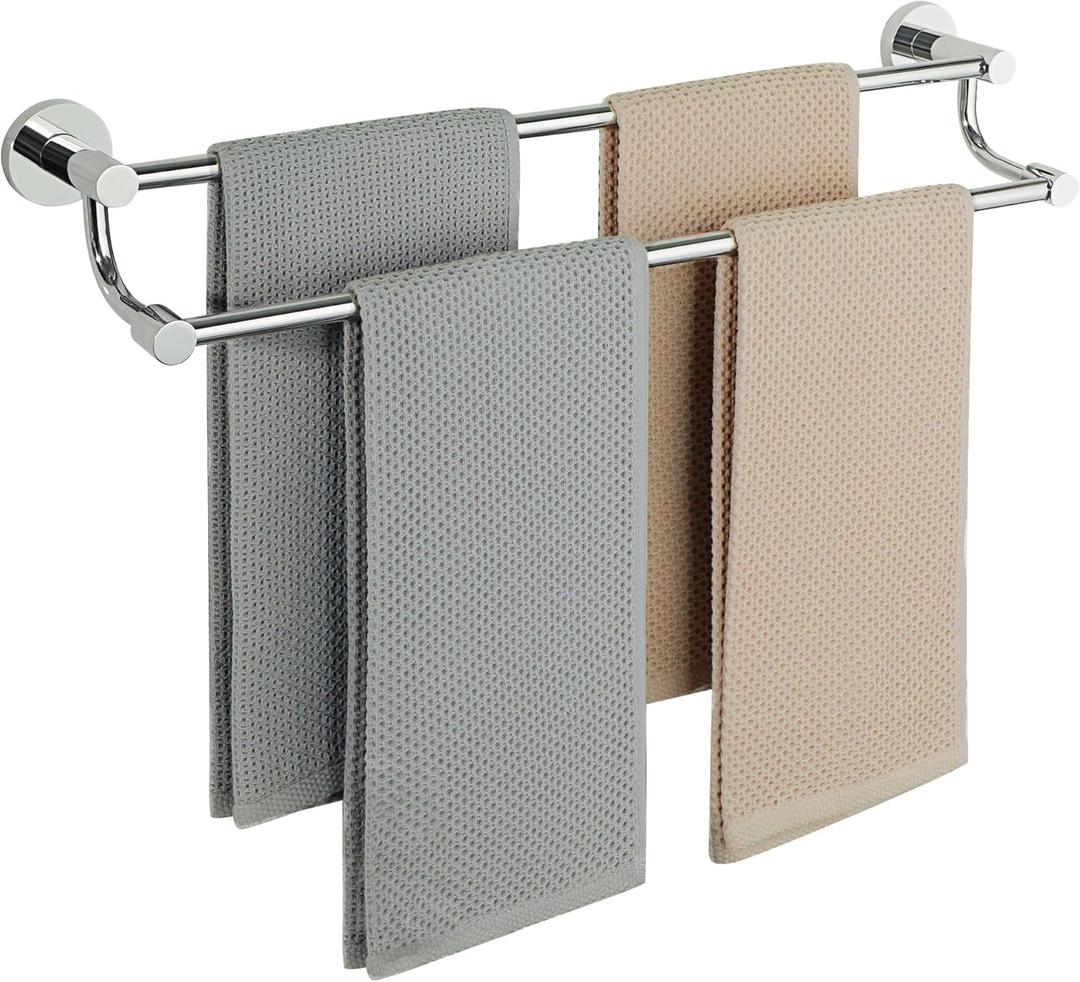 Alise Double Bath Towel Bars Towel Racks for Bathroom Lavatory,Wall Mount Towel Holder SUS304 Stainless Steel Towel Hanger Towel Rail,SUS304 Stainless Steel Polished Chrome 24 Inch,GOY4600-C