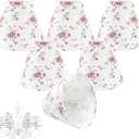6 Pcs Chandelier Lamp Shades 3" Top x 6'' Bottom x 5'' Slant Small Clip on Lampshades for Candelabra Bulbs Decorative Pink Light Covers Set for Pendant Wall Lights Home Party Wedding Decor