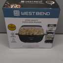 West Bend Stir Crazy Hot Oil Popcorn Popper, Popcorn Maker Machine with Large Serving Bowl Lid and Stirring Rod, 6 Qt, Black