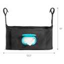 Munchkin Stroller Organizer with Cup Holders and Wet Wipes Case - Travel Storage Bag for Baby and Mom Essentials, Universal Fit, Fits UPPAbaby, Evenflo, BabyTrend and more, Black