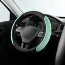 Skechers Memory Foam Steering Wheel Cover, Car Steering Wheel Cover,14.5-15inch Anti-Slip Safety Comfortable Desgin, Universal Accessory for Diverse Cars, Truck,SUV (Black & Green)