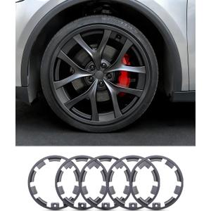 Wheel Rim Protector for Tesla Model Y Juniper 21" Arachnid (5pcs) | All-in-one/Incognito Gray/Fits 2026 Model Y Juniper/Protects 21" Arachnid 2.0 wheels from curb rash/Easy install