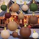 Jetec 12 Packs Giant Christmas Inflatable Balls Ornament 24/18/9 Inch Large Xmas PVC Inflatable Balls Bulk Neutral Christmas Blow up Ornaments for Xmas Holiday Outdoor Indoor Yard Decor