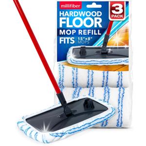 Microfiber Mop Refills 15x8 Inches, 3-Pack (Mop is Not Included)
