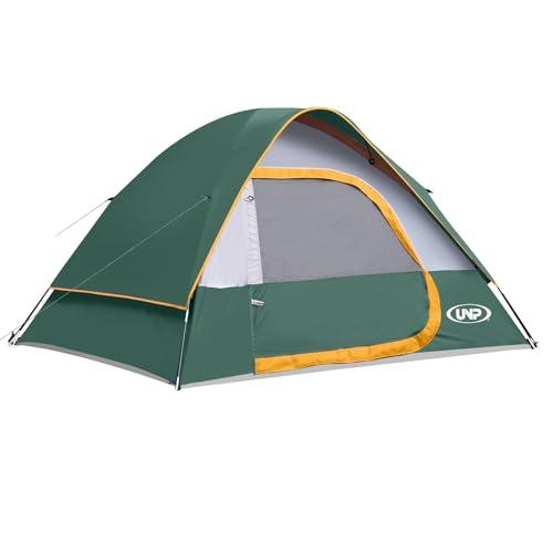 Camping Tent 4 Person, Waterproof Windproof Tent with Rainfly Easy Set up-Portable Dome Tents for Camping (Dark Green)