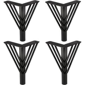 Osring 10 Inch Furniture Leg Black Triangle Shaped Hairpin Furniture Table Feet 4pcs, Heavy Duty Metal Coffee Table Legs for Sofa Dresser Cabinet