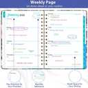 4 x 2026 Planner - 2026 Planner Weekly and Monthly, Jan.2026 - Dec.2026, 6.3" x 8.4", Planner 2026 Weekly Monthly Planner with Green Tabs, Twin-wire Binding, Back Pocket