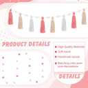 SmoothNovelty 139 Pcs Felt DIY Custom Banner Kit Include 104 Letters 18 Swallowtail Flags 15 Pennants 2 Pcs Pom Pom Garland Tassel Pompom Decoration for Home Baby Shower Birthday(Baby Pink)