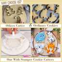 Animal Cookie Cutters 7PC Set with Stampers Handle Jungle Baking Mold for Kids Cake Supplies 3.5" Forest Decorating Biscuit Fondant Tool