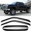 Window Rain Guards for 2001-2007 Chevy Silverado/Sierra,Window Visors Vent Shade Deflector for 2002-2006 Avalanche/Escalade/Suburban, 2001-2006 Yukon XL,for Crew Cab ONLY