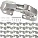 BESTEEL 24 Pack Hidden Hinges Soft Close Surface Mount Kitchen Cabinet Hinges, Concealed Cabinet Hinges for Cabinet Doors Frameless,No Pre-drilled for Kitchen Cupboard, Surface Mount Hinges