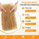 3pcs Afro Kinkys Bulk Human Hair 16Inch 27# Afro Kinky-curly Human Braiding Hair | 4C Afro Kinky-curly Human Hair Bulk for Twist Hair Extension Dreadlock Locs Curly for Braids (Honey Blonde,50g/pack)